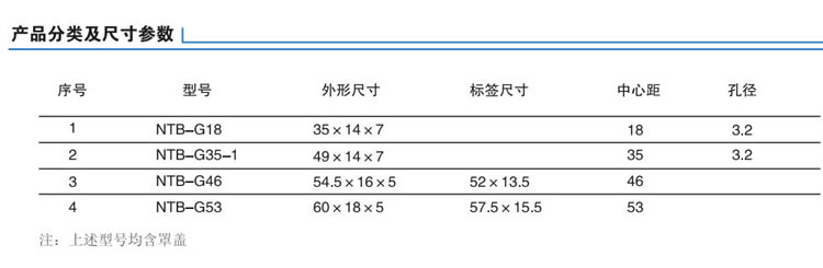 配電柜標簽框規格及參數